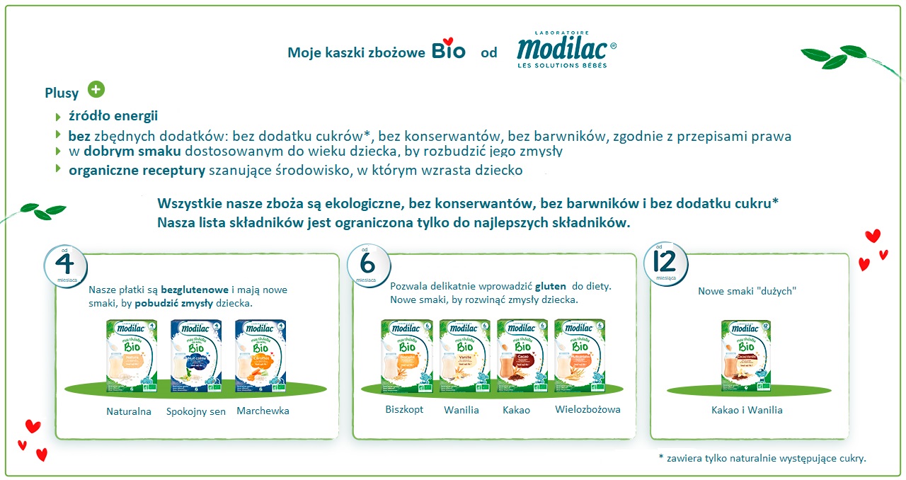 Les céréales infantiles Bio Modilac